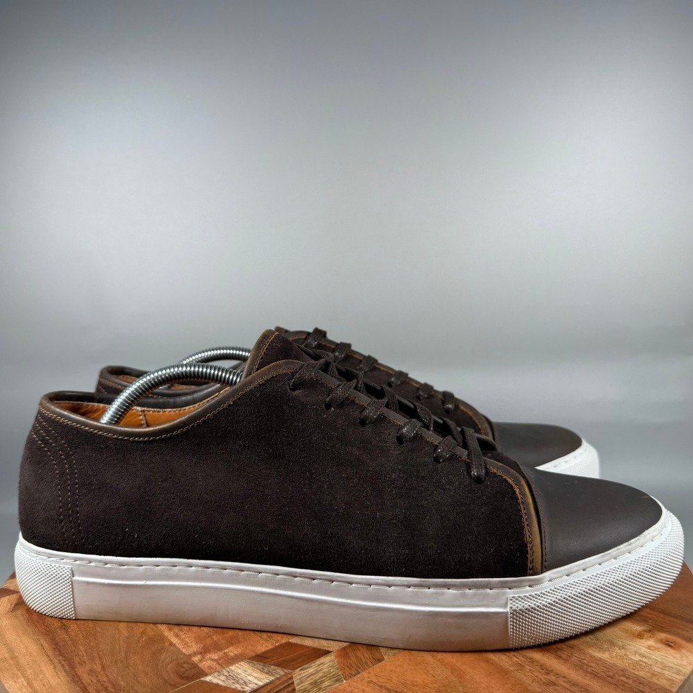 Beckett Simonon Reid Brown Suede Leather Low Top Sneakers Mens 12 Handcrafted